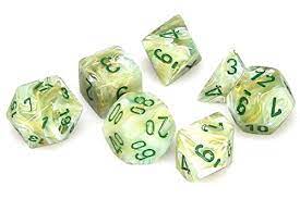 Marble Green/Dark Green Polyhedral 7-Dice Set